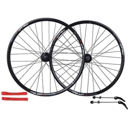 MZPWJD Repuesta MZPWJD Ruedas de ciclismo de 26 pulgadas para bicicleta delantera y trasera de aleación MTB juego de ruedas de disco de liberación rápida 7, 8, 9, 10 velocidades (color: negro, tamaño: 26 pulgadas)