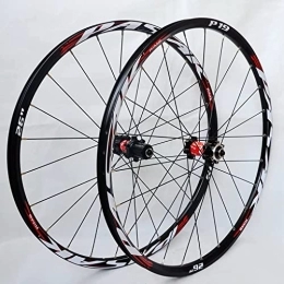 PASAK Ruedas de bicicleta de montaña PASAK Ruedas de bicicleta de montaña de aluminio ligero para ciclismo (27, 5 pulgadas (650B) con buje rojo)