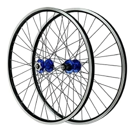 TYXTYX Ruedas de bicicleta de montaña TYXTYX 26 pulgadas 27.5 pulgadas 29er juego de ruedas de aleación de aluminio de doble pared V-Brake MTB Ciclismo Ruedas 32 agujeros para 7-12 velocidades (color : azul, tamaño: 27.5 pulgadas)