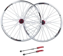 Wheelset Ruedas de bicicleta de montaña de 26 pulgadas, aleación de aluminio de doble pared de aluminio V-freno Disc Rowings Compatible 8/9/10 Velocidad road Wheel ( Color : White , Size : 26inch )