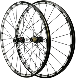 SJHFG Repuesta Wheelset Ruedas for bicicletas de 26 / 27.5 ", bicicleta de montaña de 15 mm de rueda del eje del cañón de 15 mm, 24 orificios, tracción recta 4 rodamiento de la rueda del freno del disco rueda del cicl