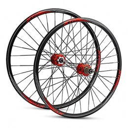Zatnec Ruedas de bicicleta de montaña Zatnec MTB bicicleta rueda llanta 26" / 27.5" / 29" para bicicleta de montaña aleación de aluminio freno de disco de liberación rápida 7 8 9 10 11 velocidad 32H rojo (tamaño: 27.5 pulgadas)