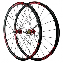 Zatnec Ruedas de bicicleta de montaña Zatnec Ruedas de ciclismo, 24 agujeros de aleación de aluminio de 12 velocidades, rueda de freno de disco de 26 / 27.5 / 29 pulgadas (700C) Ruedas de ciclismo de montaña (color: rojo, tamaño: 26 pulgadas)