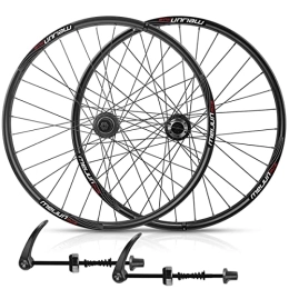 ZCXBHD Ruedas de bicicleta de montaña ZCXBHD Juego de ruedas de bicicleta de montaña de 26 pulgadas, ruedas de aleación de freno de disco para 7 a 10 velocidades, ejes de liberación rápida, accesorio de bicicleta (color: negro)