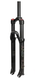 SHKJ Tenedores de bicicleta de montaña 26 / 27.5 / 29 Pulgadas Horquilla MTB Bicicleta De Montaña Horquillas Suspensión Amortiguación Aleación Magnesio Ajustable Tubo Recto Presión Aire Amortiguador Horquilla (Color : Black, Size : 26'')