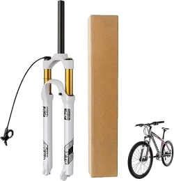 MAXCBD Tenedores de bicicleta de montaña Ajuste de rebote de horquilla de bicicleta de montaña de aleación de magnesio, horquilla delantera de suspensión neumática de 100 mm de recorrido, eje de 9 mm, freno de disco, StraightPipeManual ( Col