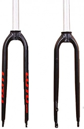 SONG Repuesta Bicicleta de montaña Tenedor, aleación de Aluminio MTB Bicicletas tocadas rígidas sin Rosca Tubo Recto Luz de Bicicleta Freno de Disco (Color : Red, Size : 26 in)
