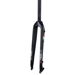 KS Tools Tenedores de bicicleta de montaña HIOD Completo Fibra de Carbon Bicicleta de Montaña Bici de Carretera Horquillas Derecho Tubo 300 * 28.6 mm Rígido Freno de Disco Horquilla, Black, 26