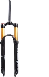 JKAVMPPT Tenedores de bicicleta de montaña Horquilla de suspensión for bicicleta de montaña, 26 / 27, 5 / 29 pulgadas, 100mm, horquilla de aire de viaje for MTB, freno de disco, horquilla delantera de bicicleta de liberación rápida 1-1 / 8 recta / cón