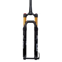 HedcO Tenedores de bicicleta de montaña Horquilla de suspensión neumática de 27, 5 y 29 pulgadas, recorrido de 100 mm, horquillas delanteras para bicicleta de montaña, eje pasante, 100 mm, tubo cónico de 1-1 / 2 pulgadas, control de homb