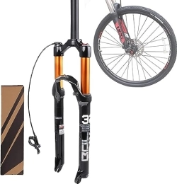 MAXCBD Tenedores de bicicleta de montaña Horquilla de suspensión neumática MTB, ajuste de rebote 1 1 / 8 Tubo recto / cónico QR 9 mm Bloqueo manual / remoto XC AM Horquillas delanteras ultraligeras for bicicleta de montaña, RemoteLockOut ( Color :