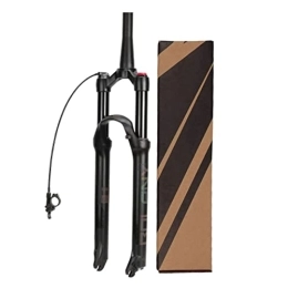 AWJ Tenedores de bicicleta de montaña Horquilla de suspensión neumática para Bicicleta de montaña, 26 / 27.5 / 29 Pulgadas Control de Cable Tubo cónico Ajuste de amortiguación Accesorios de Bicicleta Viaje: 100 mm