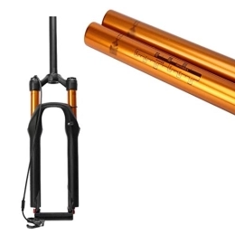 TYXTYX Tenedores de bicicleta de montaña Horquilla de suspensión para Bicicleta MTB 26 27, 5 '' Tubo Recto 1-1 / 8 '' Ajuste de amortiguación de cámara de Aire Doble QR 9 mm Recorrido 100 mm Bloqueo de Corona 1780g