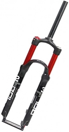 MTTKTTBD Tenedores de bicicleta de montaña Horquilla Delantera para Bicicleta Montaña 26 / 27, 5 / 29 Pulgadas, con Amortiguador Doble Tubo Interior, Control Hombro Tubo Recto, Aleación Magnesio, Recorrido: 100 Mm(Color:Red;Size:26inch)