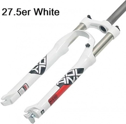 JKFZD Tenedores de bicicleta de montaña JKFZD MTB Tenedor Frontal 26, 27.5, 29 Pulgadas Ultraligero Aleacin de Aluminio Bicicleta de Montaa Amortiguador Tenedores 100mm (Color : White, Size : 26)