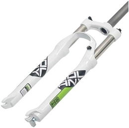 Lloow Repuesta Lloow Bicicleta de montaña Tenedor de suspensión, aleación de Aluminio Forks Frontal Ambas Amortiguador Spring Lockable Travel: 100mm, Blanco, 26 Inch