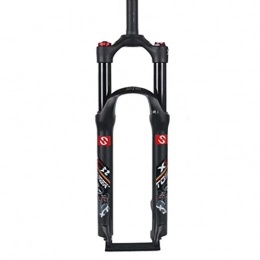 MBZL Tenedores de bicicleta de montaña MBZL Bici Horquilla suspensión, Ultra-Light 26 '' 27, 5 '' 29 '' Mountain Bike Aceite / Primavera Frente Tenedor Accesorios Piezas de Bicicleta Bici de Tenedor (Color : Black, Size : 26 Inch)