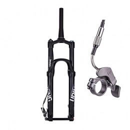 MJCDNB Tenedores de bicicleta de montaña MJCDNB Horquilla de suspensión para Bicicleta MTB 26"27.5", aleación de magnesio, Bloqueo Remoto, Horquillas Delanteras de Aire, Accesorios para Bicicletas, Recorrido: 140 mm - Negro