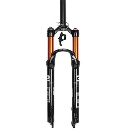 MZP Tenedores de bicicleta de montaña MZP Horquilla Suspensión MTB para Ruedas Bicicleta 26 27.5 29 Pulgadas Negro Doble Cámara Aire Control Hombro Bloqueo Remoto Freno Disco 1-1 / 8" (Color : A, Size : 27.5inch)