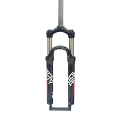 QDY Tenedores de bicicleta de montaña QDY-Horquilla de Suspensión de Bicicleta MTB, Horquilla Delantera de Dirección Recta 26 / 27.5 / 29 Pulgadas, Bloqueo Manual y Horquilla Mecánica Amortiguadora, Black Red, 27.5in