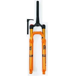 QHY Tenedores de bicicleta de montaña QHY 26 27.5 29 Pulgadas Bicicleta Montaña Horquilla Amortiguador Presión Aire Accesorios For Bicicletas Aleación Magnesio Control Hombro 1-1 / 2" HL Recorrido 100mm (Color : Orange, Size : 26'')