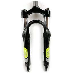 QHY Tenedores de bicicleta de montaña QHY Air Bike Suspensión Horquilla Aleación De Aluminio ABS Bloqueo para 2.5" Neumático Snow Mountain Bike 20 Pulgadas Fat Bicicleta, Shouldercontrol 1-1 / 8" QR 9X100MM (Color : Gloss Black Green)