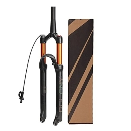 QHYXT Tenedores de bicicleta de montaña QHYXT Horquilla de suspensión neumática para Bicicleta de montaña, 26 / 27.5 / 29 Pulgadas Control de Cable Tubo cónico Ajuste de amortiguación Accesorios de Bicicleta Viaje: 100 mm