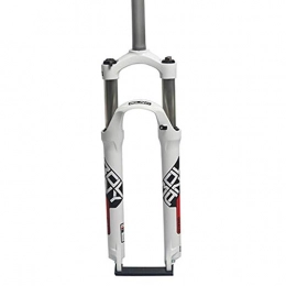 QIANGU Tenedores de bicicleta de montaña QIANGU Suspension Forks Amortiguador MTB Horquilla Mecánica Súper Ligero Aleación Aluminio Ajuste Rebote Derecho 26 27.5 29 Pulgadas (Color : White Red, Size : 26 Inches)