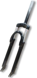 SJMFGF Repuesta SJMFGF - Tenedor de suspensión para bicicleta de montaña de 26 pulgadas, horquilla Mtb de freno de disco de acero alto amortiguamiento de los fiets rígidos (color: negro)