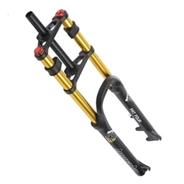TISORT Tenedores de bicicleta de montaña TISORT Horquilla De Suspensión De Bicicleta 26"para Bicicleta De Montaña DH Air Doble Hombro Downhill Rappelling Amortiguador De Bicicleta Ultraligero (Color : Gold Tube)