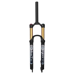 TYXTYX Tenedores de bicicleta de montaña TYXTYX Horquillas de suspensión para Bicicleta de montaña de Viaje de 140 mm MTB, 26 / 27.5 Pulgadas, Horquilla neumática de aleación Ligera WQ-002 de 1-1 / 8"- Negro (Color: Bloqueo Manual Recto,