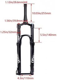 XZ Tenedores de bicicleta de montaña XZ Horquilla de suspensin de montaña de 27.5 pulgadas de alta calidad, aleacin ligera de aluminio Amortiguador Montaa 1-1 / 8 'de recorrido, A, 29 pulgadas