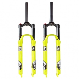 YINLIN Repuesta YINLIN Montaña Bike Frontal Fork Air Fork Amarillo 26 / 27.5 / 29 Pulgada, MTB Bicicleta Magnesio Alloy Suspension Fork, Steerer Tapered y Steorer Straight Frontal Fork Style A-26in