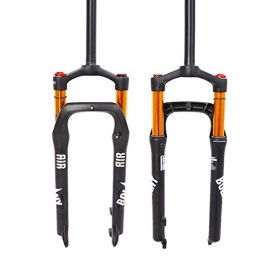 BOLANY Mountain Bike Fork 【UK STOCK】 26er Fat 4.0 Tires Bike Air Suspension Forks, Straight Tube Manual / Crown Lockout Mountain Bikes Forks, 28.6 Threadless 9mm QR Travel 100mm Hub Spacing 135mm, Fit Snow / Beach / XC MTB Bicycle