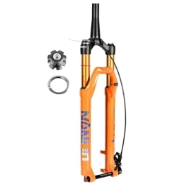 FukkeR Spares 1-1 / 2'' Tapered Mountain Bike Front Fork Bicycle Shock-Absorbing Suspension Forks 26 27.5 29 Inch Travel 120mm Thru Axle 100×15mm Damping Adjustment (Color : Orange Remote, Size : 27.5inch)