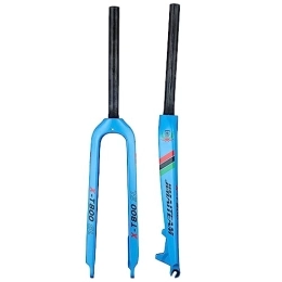 DFNBVDRR Spares 1-1 / 8" 26 / 27.5 / 29" Carbon Fiber Rigid Disc Brake MTB Fork 28.6mm Threadless Straight Tube Superlight Mountain Bike Hard Front Fork (Color : Blue, Size : 26in)