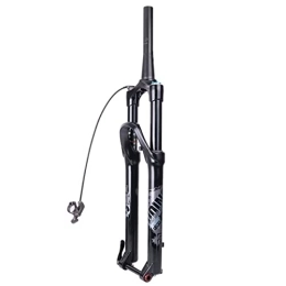 DRHLOOW Mountain Bike Fork 120mm Travel Air Fork 26 27.5 Inch Suspension Straight Tapered Tube Thru Axle QR Quick Release MTB Bicycle Bike Fork Adjustable Aluminium Mountain Forks(Size:26 27 inch, Color:Tapered 15mm remote)