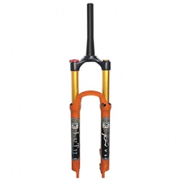 TYXTYX Mountain Bike Fork 140mm Travel Orange Air MTB Forks 26 / 27.5 / 29 Inch, WQ-005 Magnesium Alloy Lightweight Bike Suspension Fork (Color : Tapered Manual Lock, Size : 26 inch)