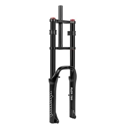 FukkeR Spares 20'' Fat MTB Mountain Bike Air Suspension Fork 28.6mm Straight Tube Bicycle Cycling Front Forks 120mm Travel 9 * 135mm QR Snow Beach Rebound Adjustment (Color : Black, Size : 20'')