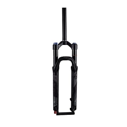 MabsSi Mountain Bike Fork 26 / 27.5 / 29 Air MTB Bike Front Fork, Suspension Bicycle Fork With Rebound Adjust Manual Lockout Travel 120mm 1-1 / 8'' Straight Tube QR 9mm(Size:29INCH, Color:BLACK+BLACK)