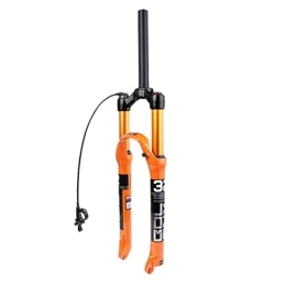 TISORT Mountain Bike Fork 26 / 27.5 / 29 Air MTB Suspension Fork, 1-1 / 8" Straight / Tapered Mountain Bike Fork Rebound Adjust, Travel 100mm Manual / Lockout Mountain Bike Forks (Color : Straight Remote, Size : 27.5")