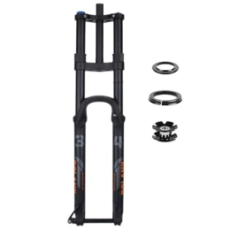 Dunki Spares 26 / 27.5 / 29 Inch Air Suspension Fork 160mm Travel 1- / 8" Straight Tube Thru Axle 15x115mm Manual Lockout Mountain Bike Front Forks Damping Disc Brake (Color : Black, Size : 29inch) (Black 29inch)