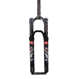 Generic Spares 26 / 27.5 / 29 Inch Magnesium Alloy Mountain Bike Fork Rebound Adjustment, Air Supension Front Fork 120mm Travel, 9mm Axle, Disc Brake, Black, 27.5inch