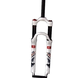 Generic Spares 26 / 27.5 / 29 Inch Magnesium Alloy Mountain Bike Fork Rebound Adjustment, Air Supension Front Fork 120mm Travel, 9mm Axle, Disc Brake, White, 29inch