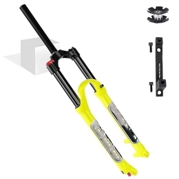 MabsSi Mountain Bike Fork 26 / 27.5 / 29 Inch Mountain Bike Air Fork 1-1 / 8", QR 9mm Ultralight Alloy Bicycle MTB Front Fork With180mm Disc Brake Adapter(Size:26 INCH, Color:TAPERED MANUAL LOCKOUT)