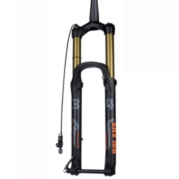 OMDHATU Spares 26 / 27.5 / 29 Inch Mountain Bike Air Shock Suspension Fork 1-1 / 2" Tapered Steerer Rebound Adjust Manual / Remote Lockout 155mm Travel Disc Brake Thru Axle 100mm*15mm ( Color : B Gold , Size : 26inch )