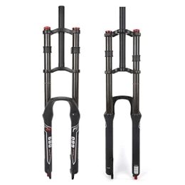 HSQMA Spares 26 27.5 29 Inch Mountain Bike Fork Suspension Downhill Rebound Adjust MTB Air Fork 130mm Travel Double Crown Straight Front Fork Disc Brake QR Manual Locking XC / AM / DH ( Color : Black , Size : 29'' )