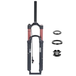 Dunki Spares 26 / 27.5 / 29 Inch Mountain Bike Front Forks 100mm Travel Suspension Fork With Air Damping RL Disc Brake Thru Axle 15x100mm 1-1 / 8" Straight Tube (Color : Black, Size : 27.5inch) (Red 29inch)