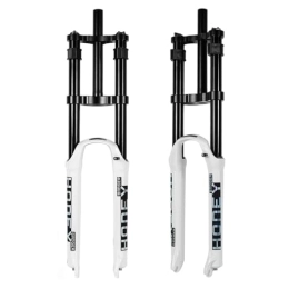 DYSY Mountain Bike Fork 26 27.5 29 Inch Mountain Bike Suspension Fork Disc Brake Straight 28.6mm Manual Quick Release MTB DH Air Forks Travel 160mm (Color : White, Size : 26 inch)