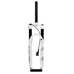Samnuerly Mountain Bike Fork 26 27.5 29 Inch Mountain Bike Suspension Fork Travel 100mm MTB Air Fork Damping Adjustable 1-1 / 8" Straight Bicycle Front Fork 9MM Remote Lockout (Color : White, Size : 26'')